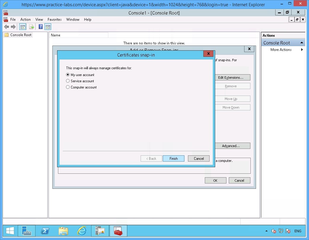 Practice Labs screenshot.